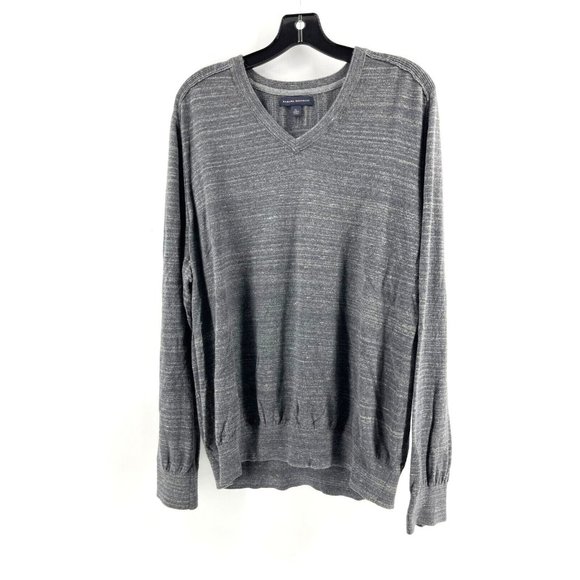 Banana Republic Men's Gray Long Sleeve V Neck 100% Cotton Sweater Size XL - Picture 1 of 12
